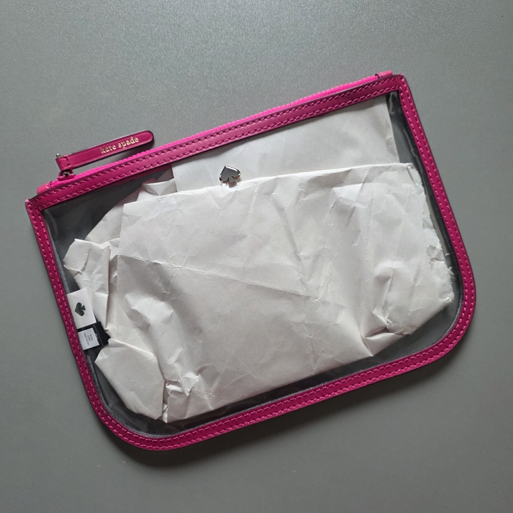 kate spade Pink and Clear Cosmetic Bag